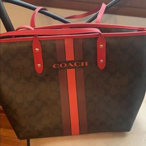 Authentic Coach Purse with red